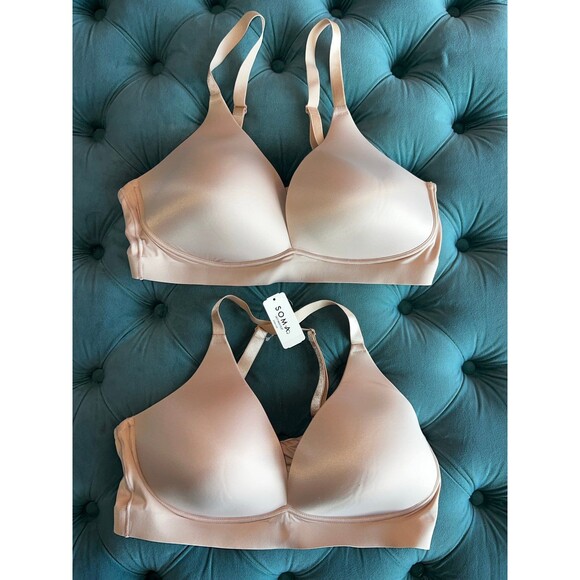 2 Soma Embliss Luxe Plunge Bralette Wireless Bra Bundle One NWT size XXL Nude - Picture 3 of 7